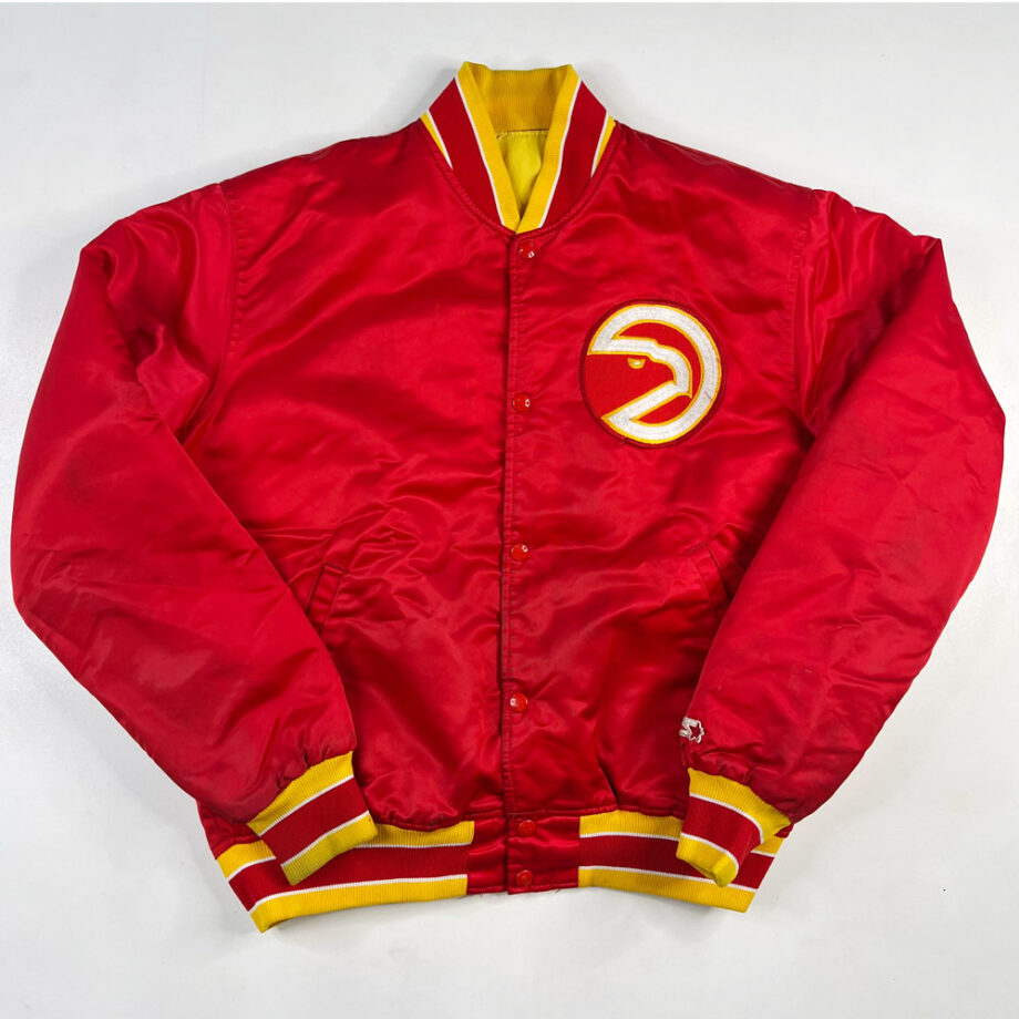 Vintage Atlanta Hawks 90s Red Bomber Jacket