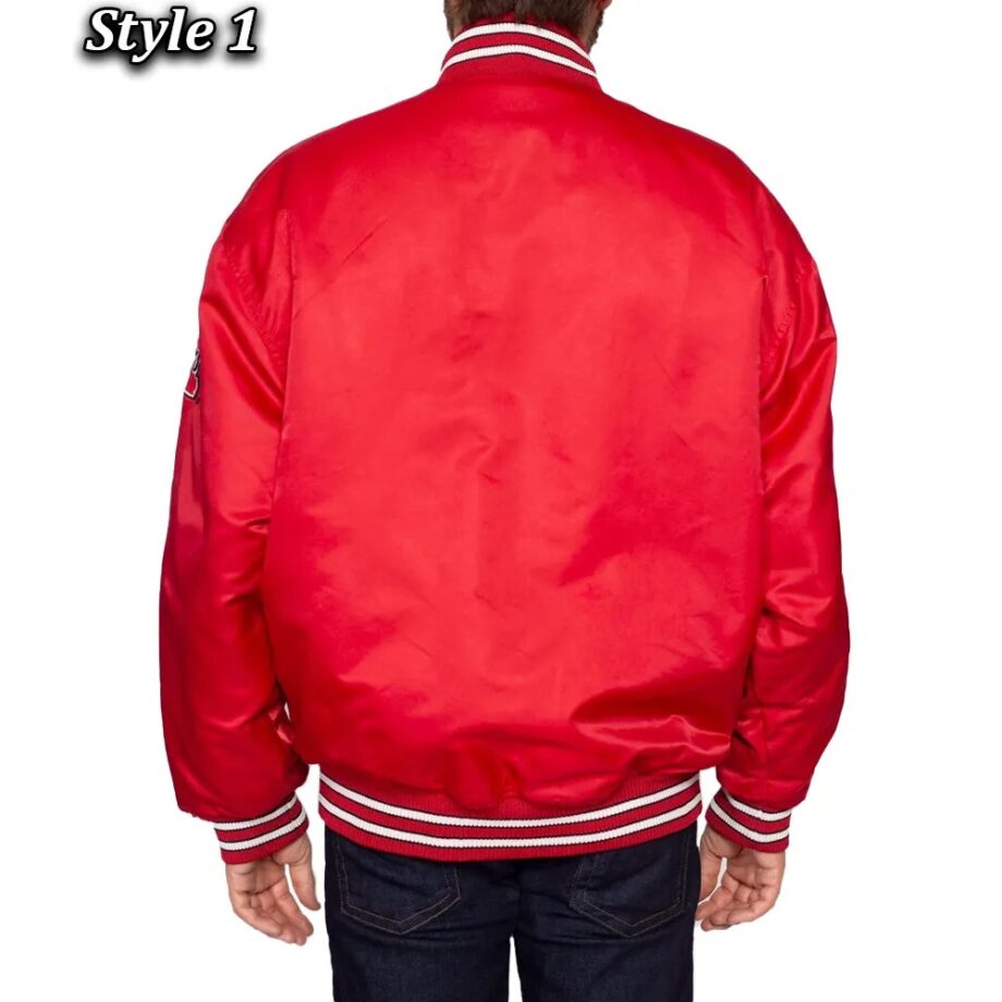 90s University of Nebraska Red Varsity Satin Jacket