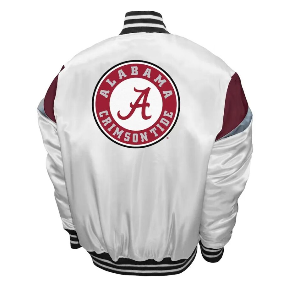 Alabama Crimson Tide Power White Satin Jacket
