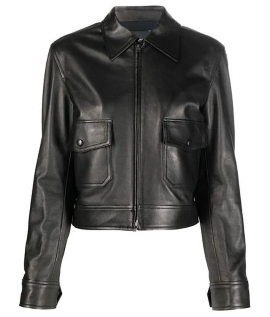 Crystal Reed Teen Wolf Season 1 Black Leather Jacket