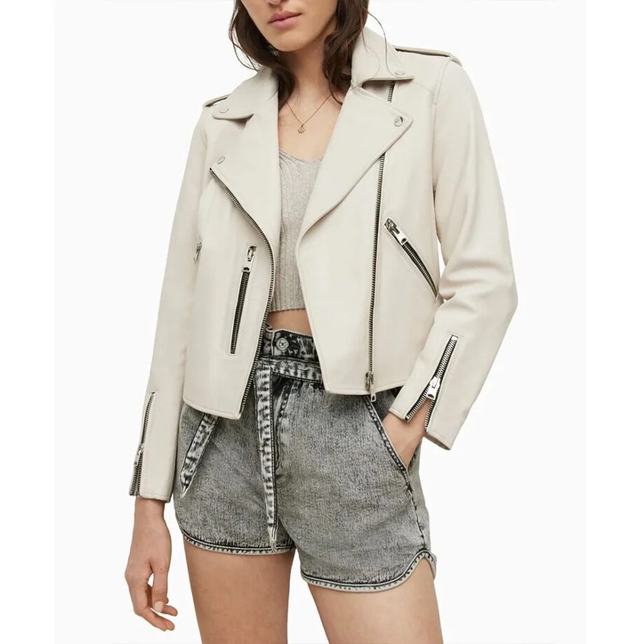 Antonia Lofaso Beachside Brawl White Leather Jacket