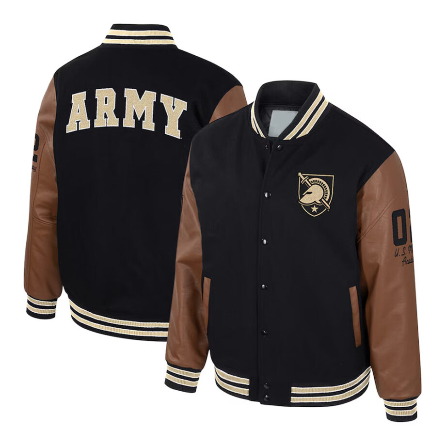 Army Black Knights Black & Brown Letterman Jacket