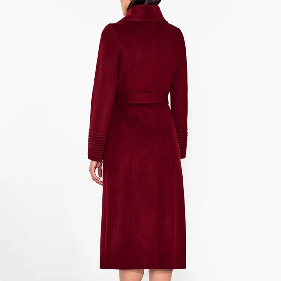 Baby Alpaca Long Wide Collar Wrap Coat