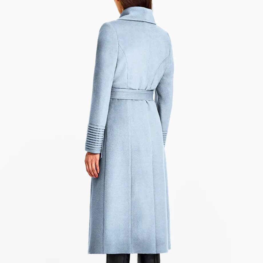 Baby Alpaca Long Wide Collar Wrap Coat