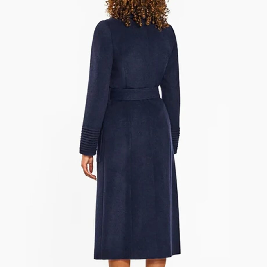 Baby Alpaca Long Wide Collar Wrap Coat