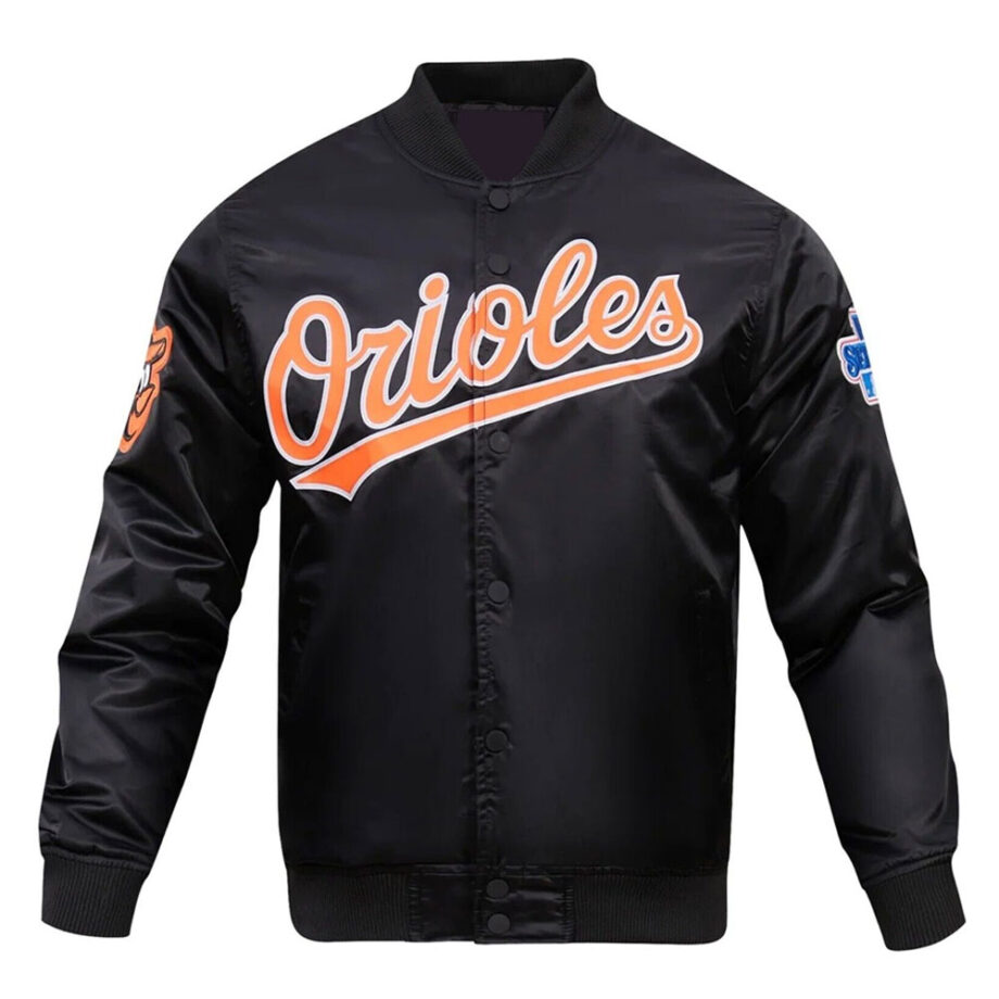 Baltimore Orioles Black Satin Jacket