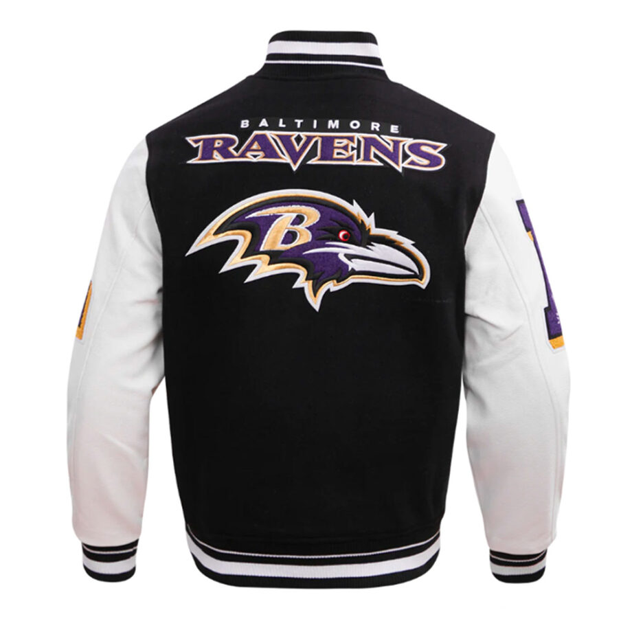 Baltimore Ravens Black & White Varsity Jacket