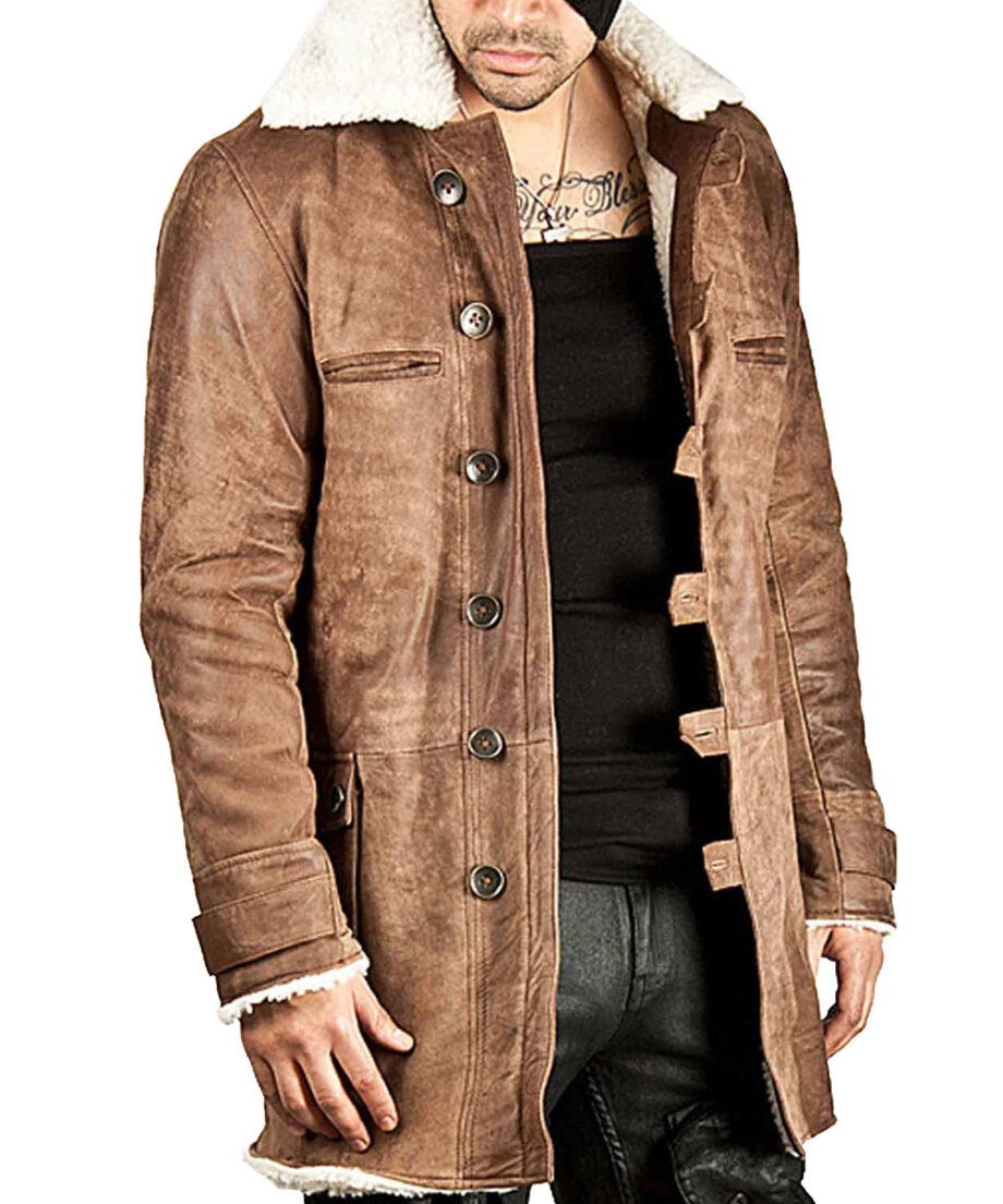 The Dark Knight Rises Bane Shearling Leather Coat
