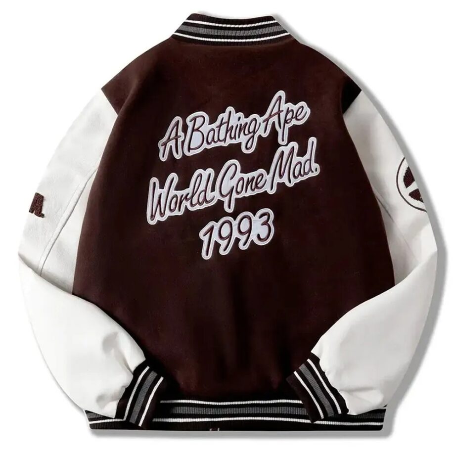 Bape A Bathing Ape Brown Varsity Jacket