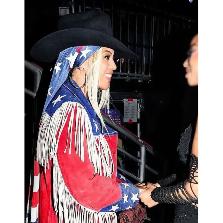 Beyoncé American Flag Fringe Jacket