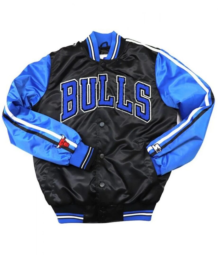 Chicago Bulls Black & Blue Satin Jacket