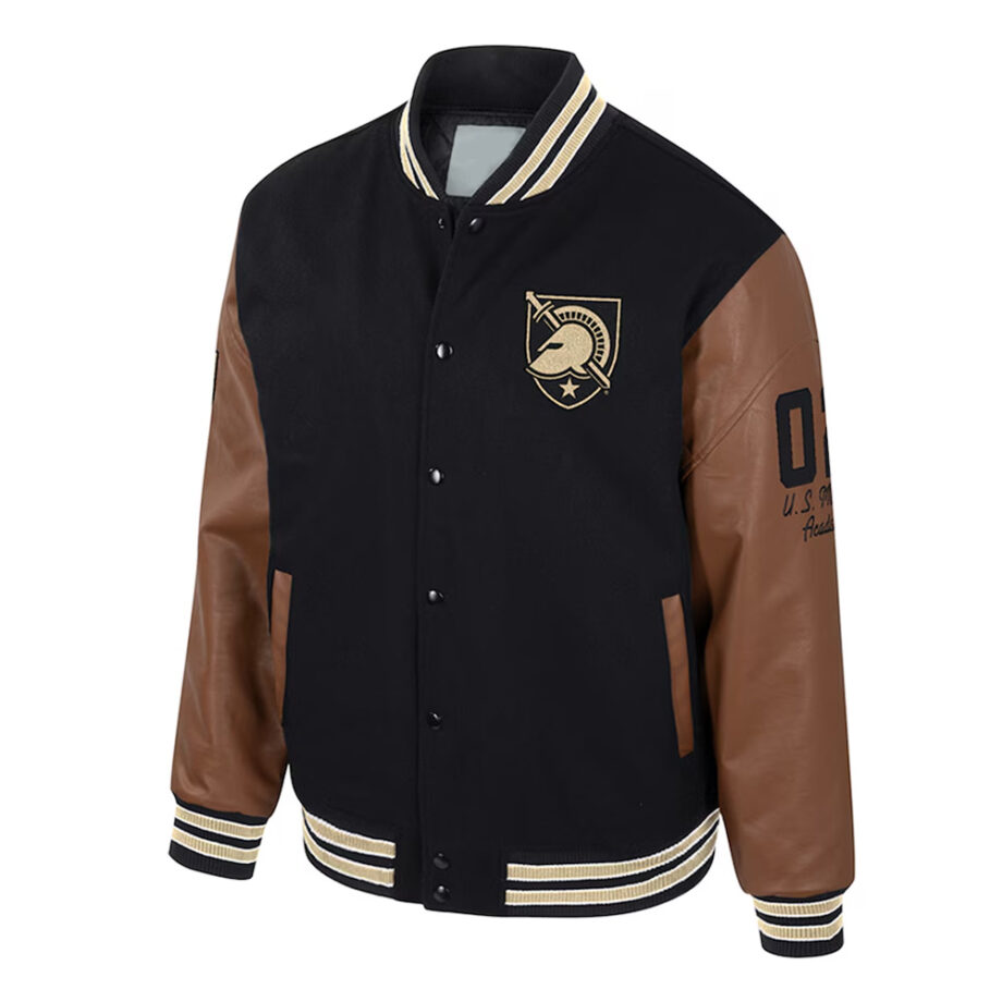 Army Black Knights Black & Brown Letterman Jacket