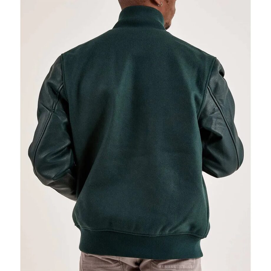 Boston Celtics Dark Green Varsity Wool/Leather Jacket