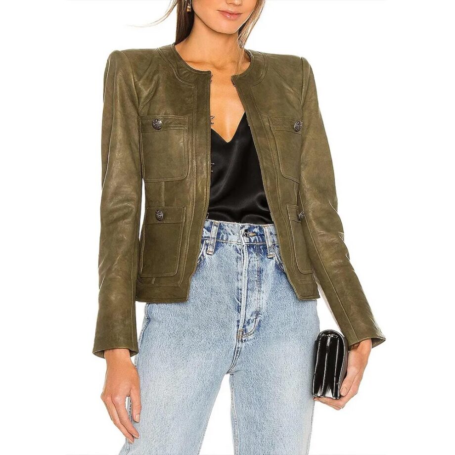 The Morning Show Reese Witherspoon Green Leather Jacket