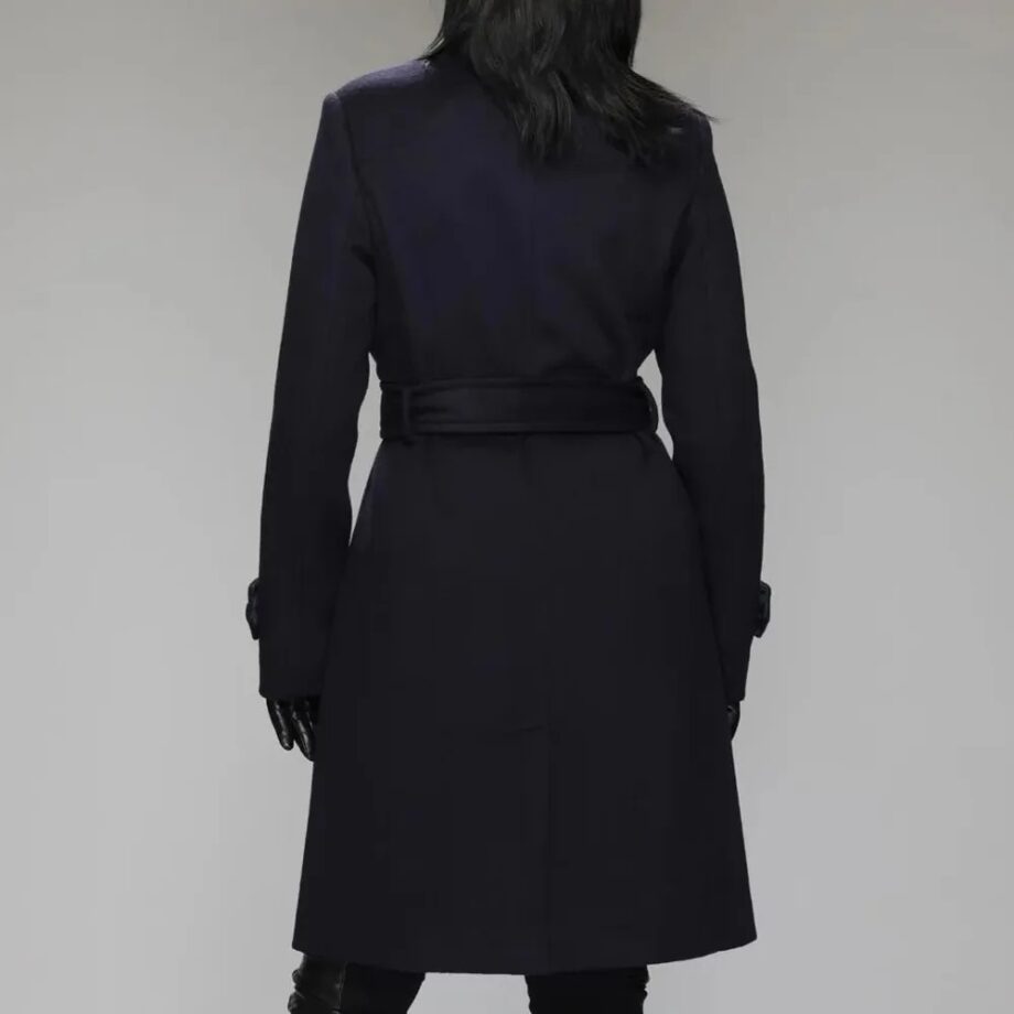 Women Stand Collar Brenna Red Wool Coat