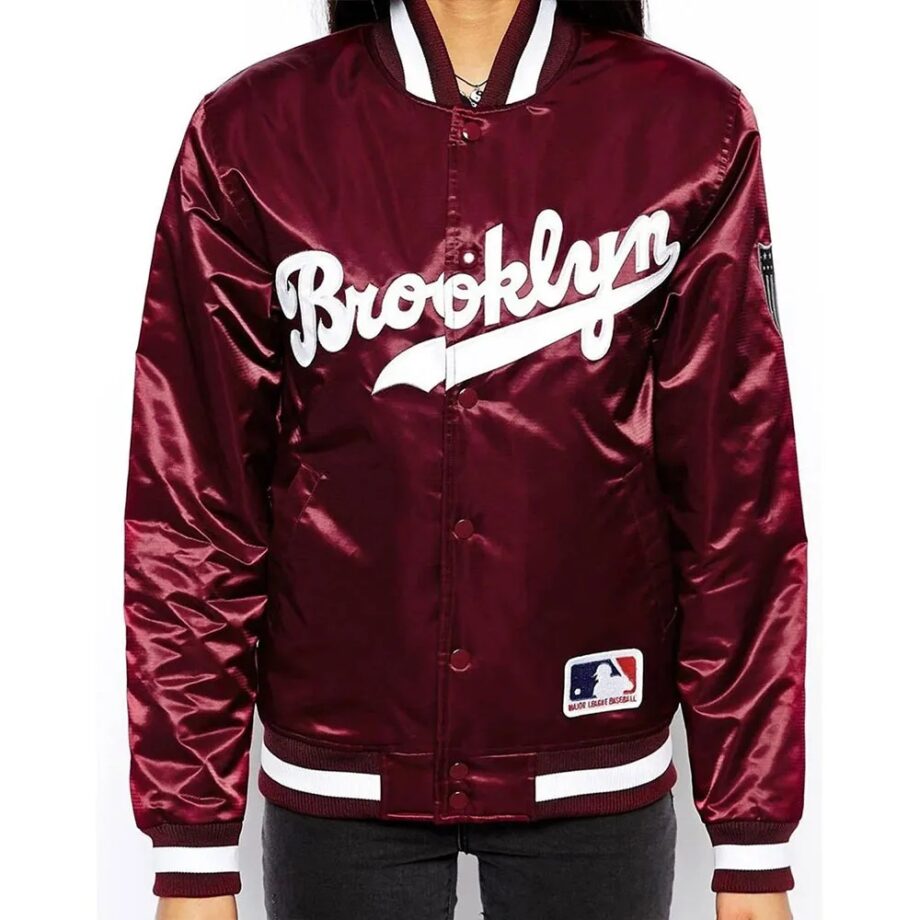 Brooklyn Dodgers Maroon Satin Jacket