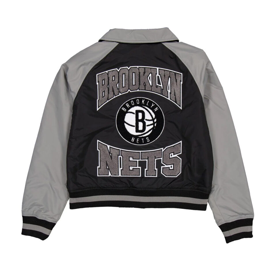 Brooklyn Nets Black & Gray Throwback Jacket