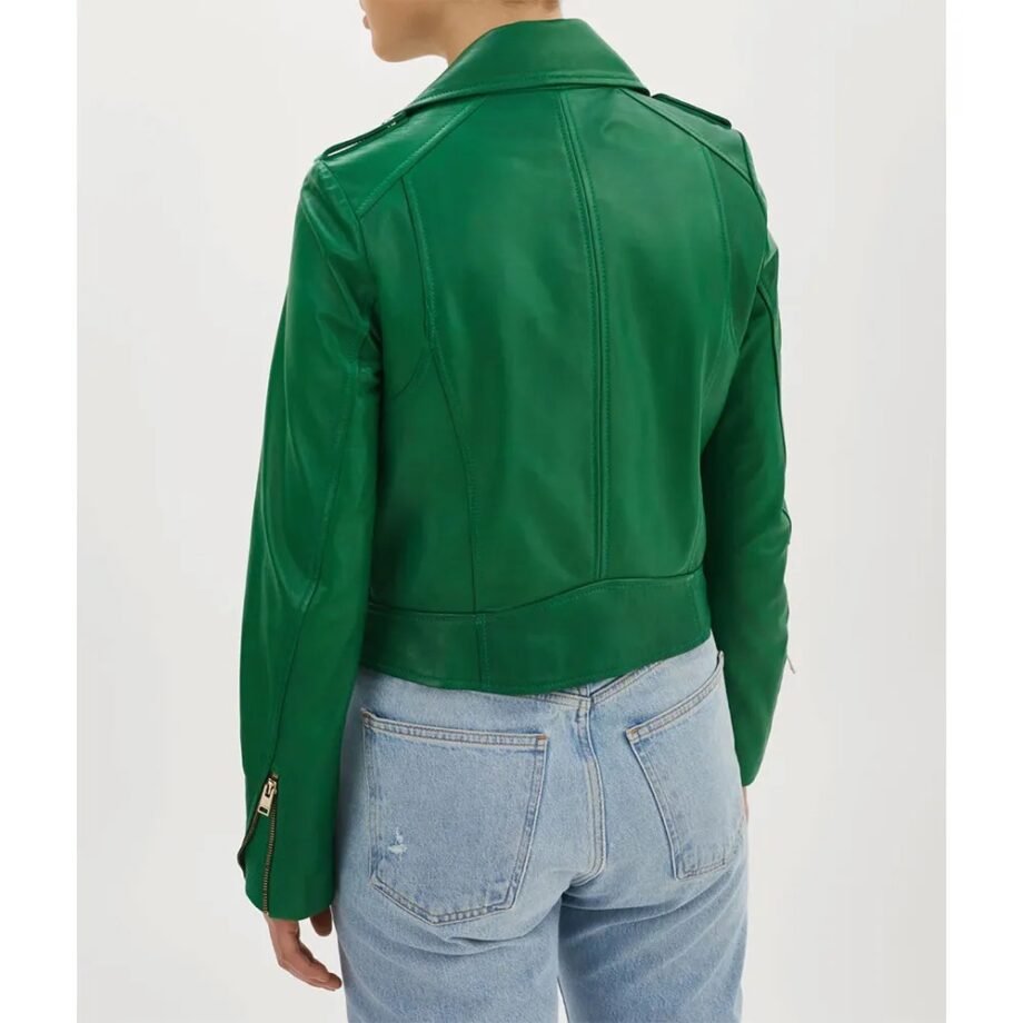 Charity Lawson Green Leather Jacket