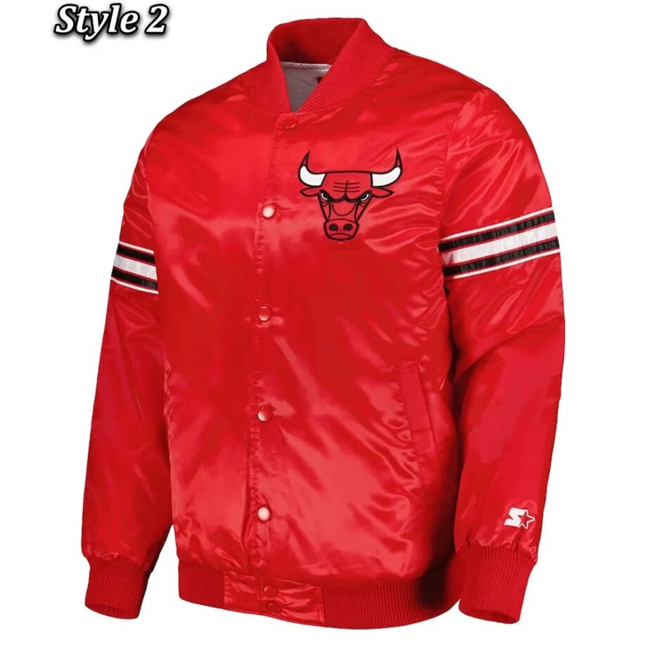 Chicago Bulls Pick & Roll Varsity Satin Jacket