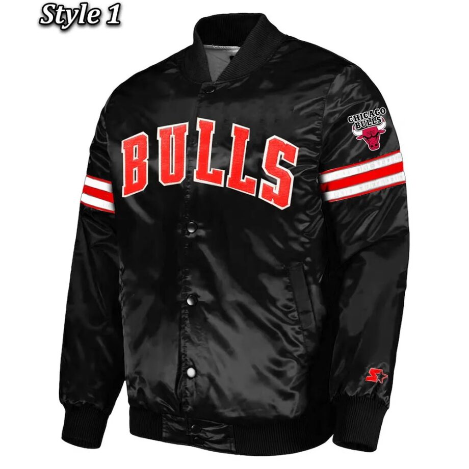 Chicago Bulls Pick & Roll Varsity Satin Jacket