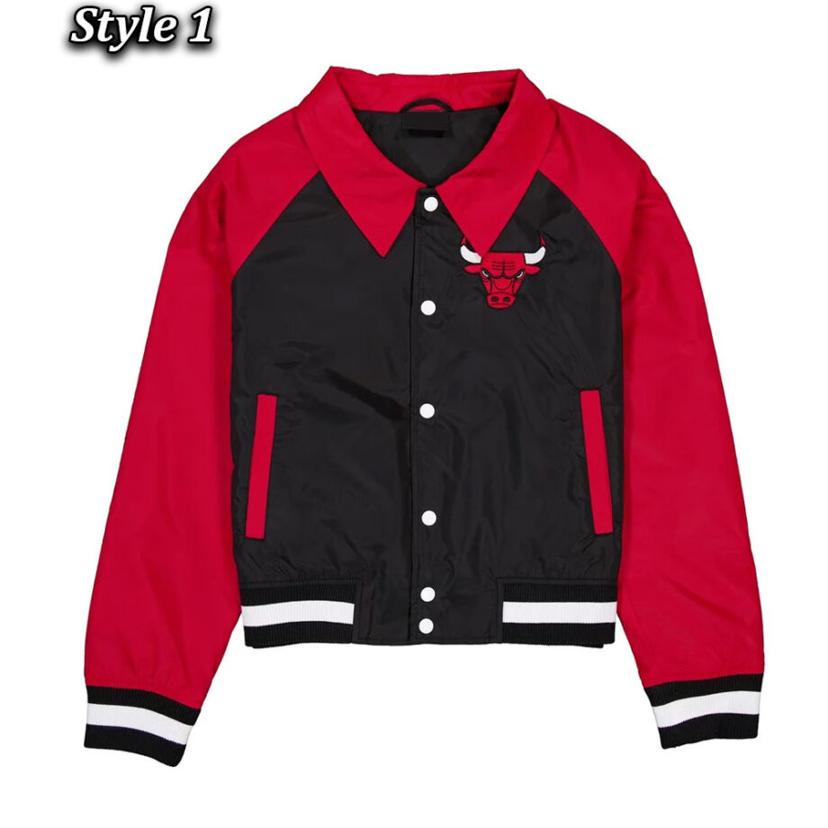 Chicago Bulls Black & Red Throwback Jacket