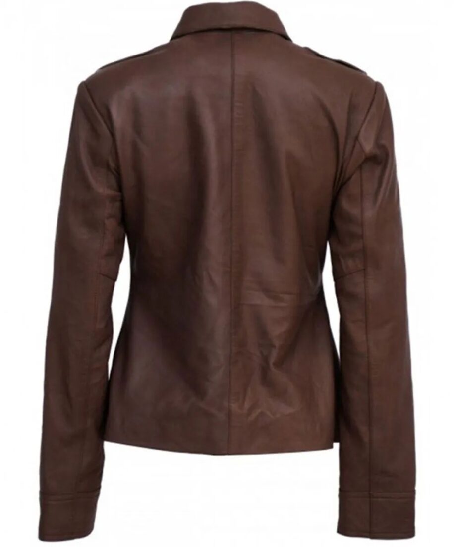 Chloe Price Cropped Brown Leather Jacket