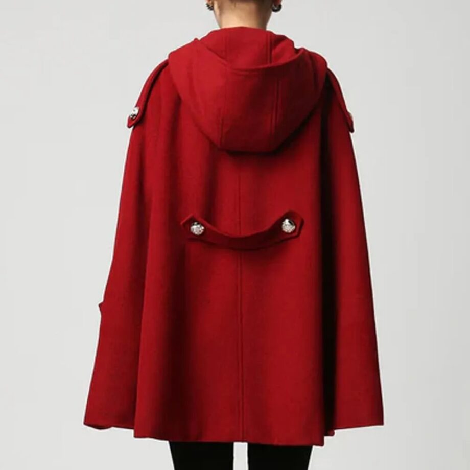 Women Classic Wool Hooded Cape