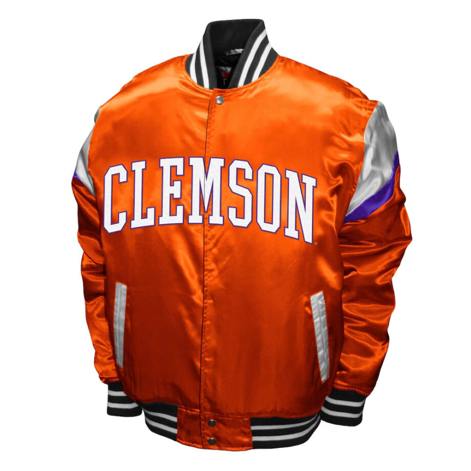 Clemson Tigers Power Orange Satin Jacket