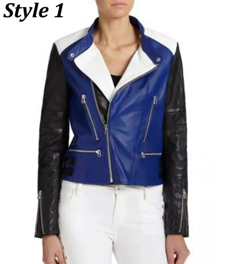 Women Motorcycle Fashion Leather Jacket