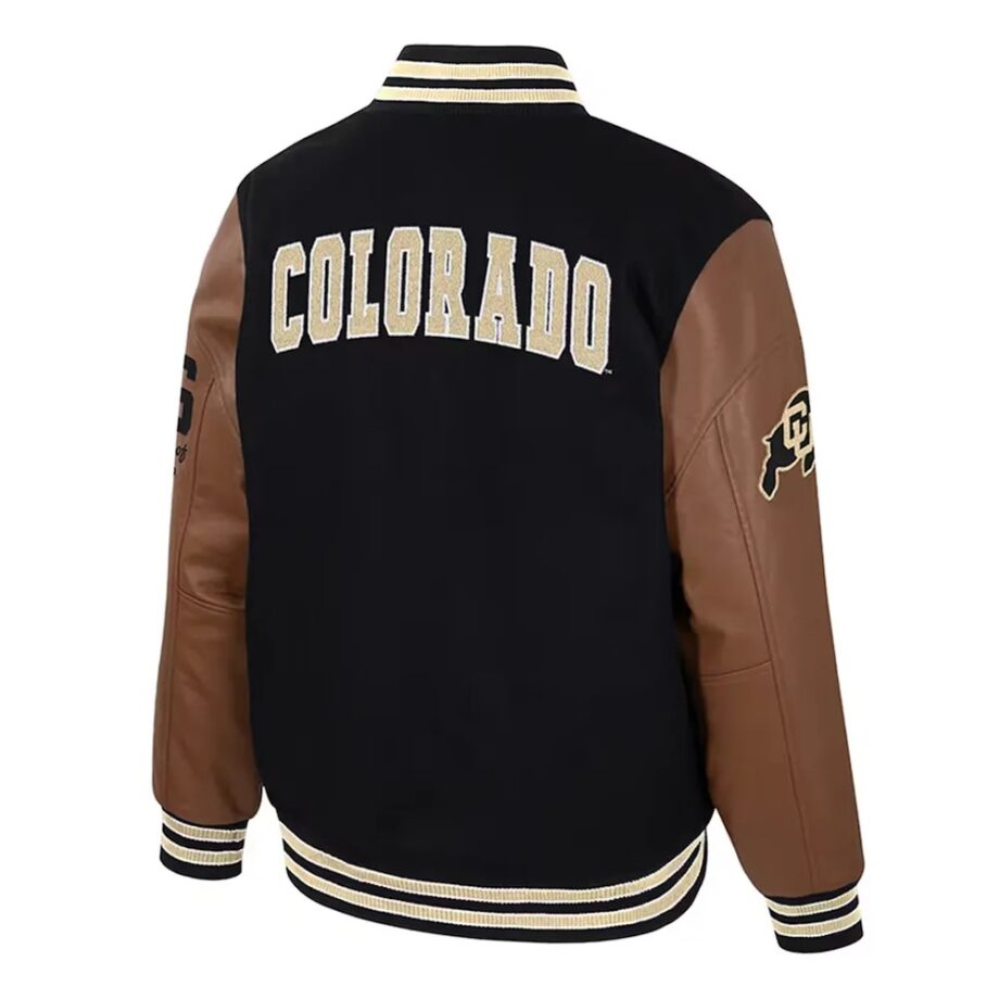 Colorado Buffaloes Navy & Brown Letterman Jacket