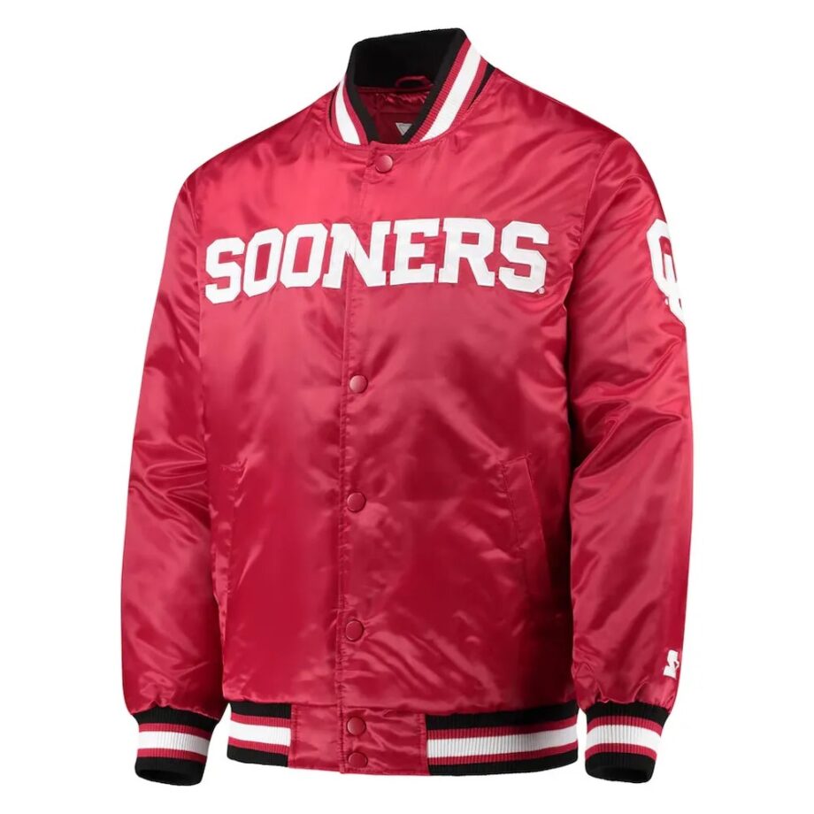 Oklahoma Sooners O-Line Crimson Satin Jacket