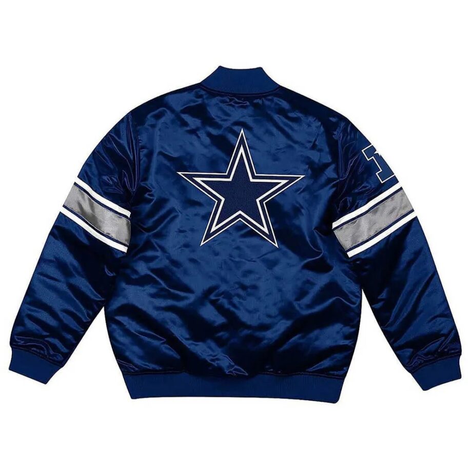 Dallas Cowboys Navy Blue Satin Jacket
