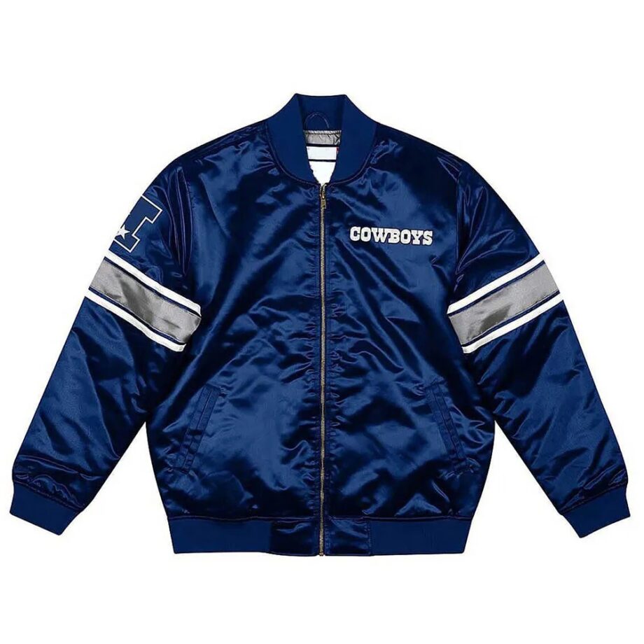 Dallas Cowboys Navy Blue Satin Jacket