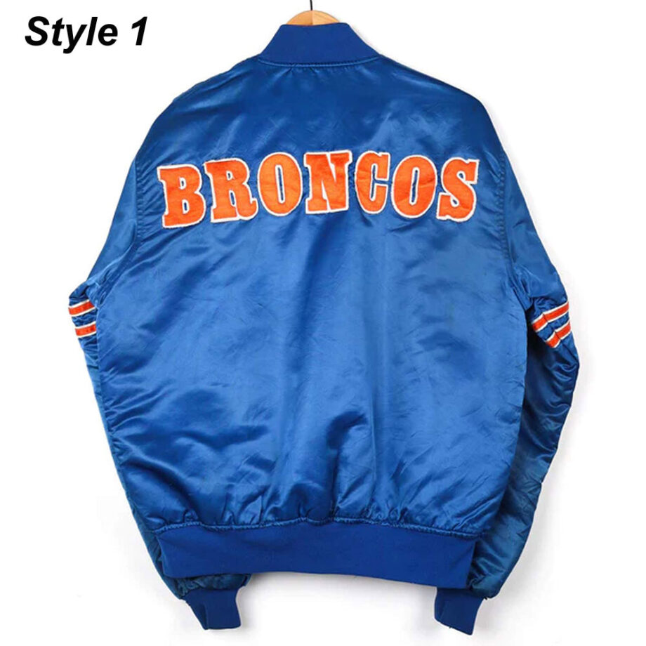 Denver Broncos Blue Satin Jacket