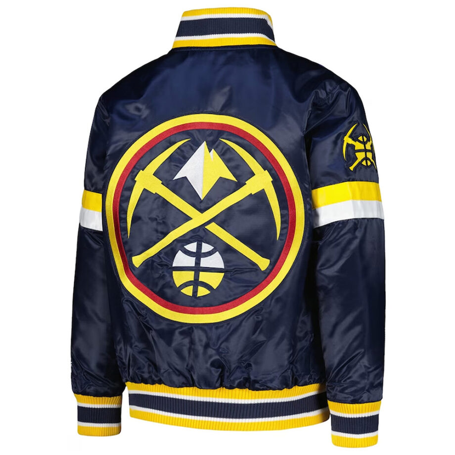 Denver Nuggets Youth Navy Satin Jacket