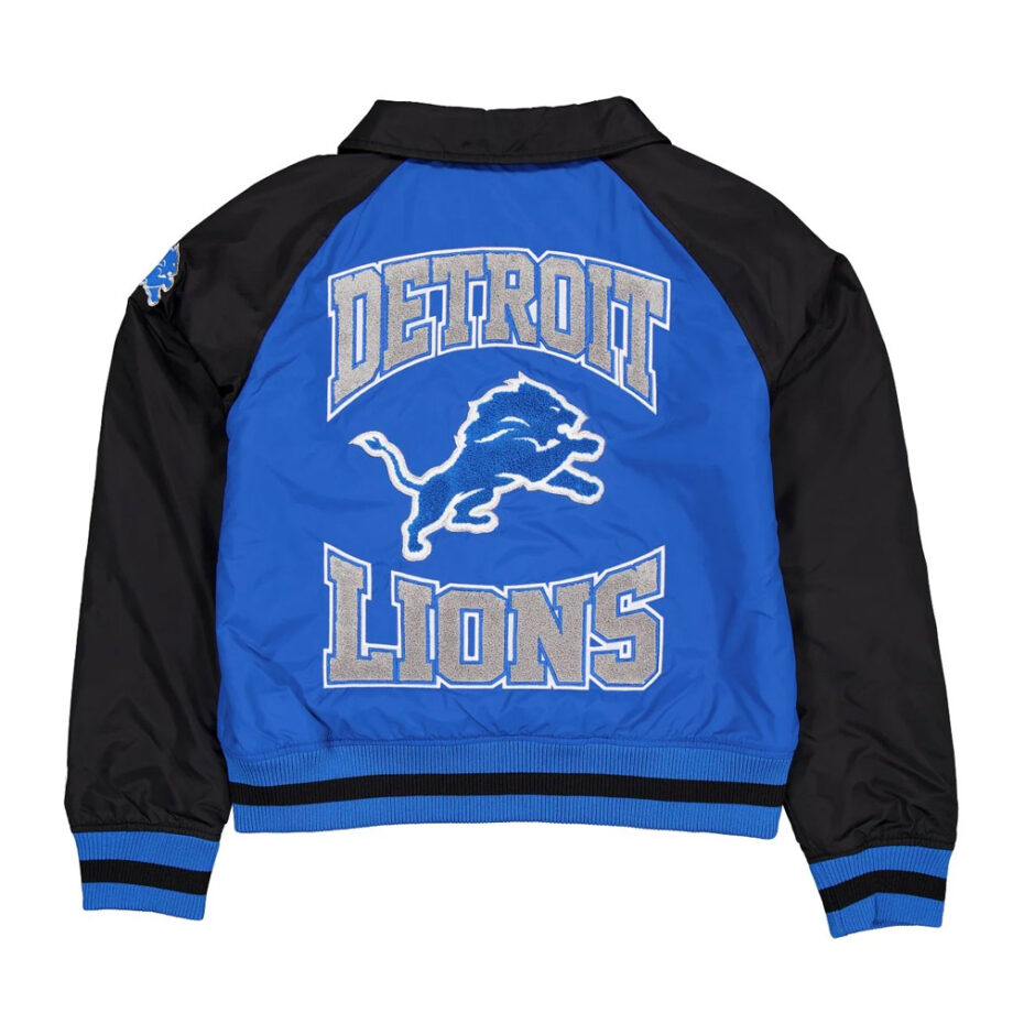 Detroit Lions Blue and Navy Throwback Jacket
