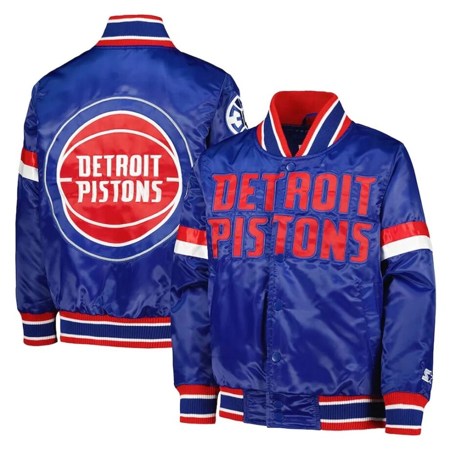 Detroit Pistons Youth Blue Satin Jacket