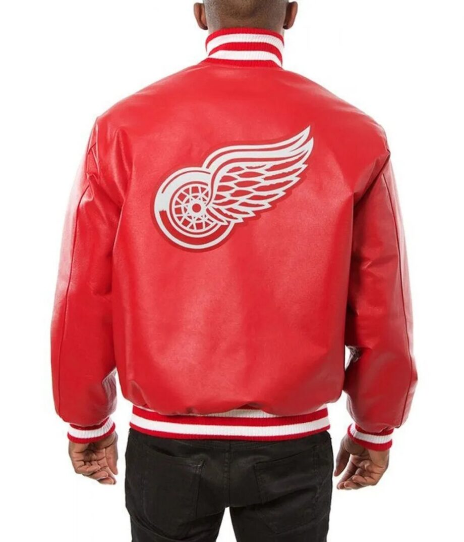 Varsity Detroit Red Wings Full Red Leather Jacket