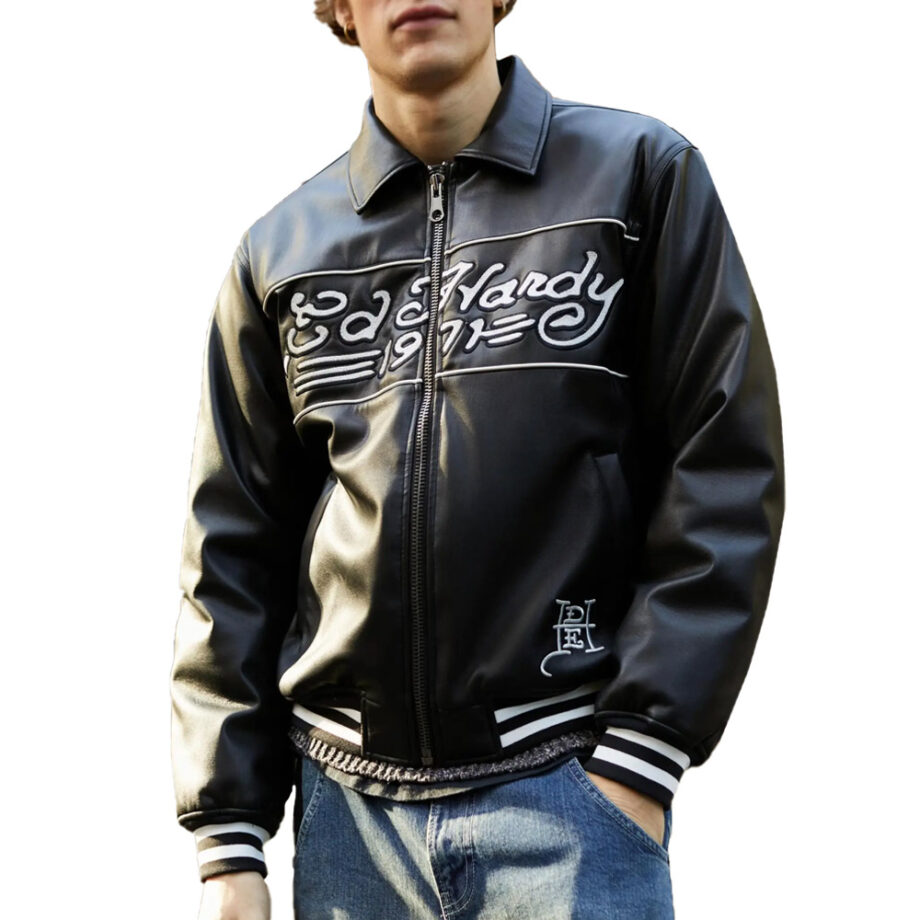 Ed Hardy 1971 Leather Jacket