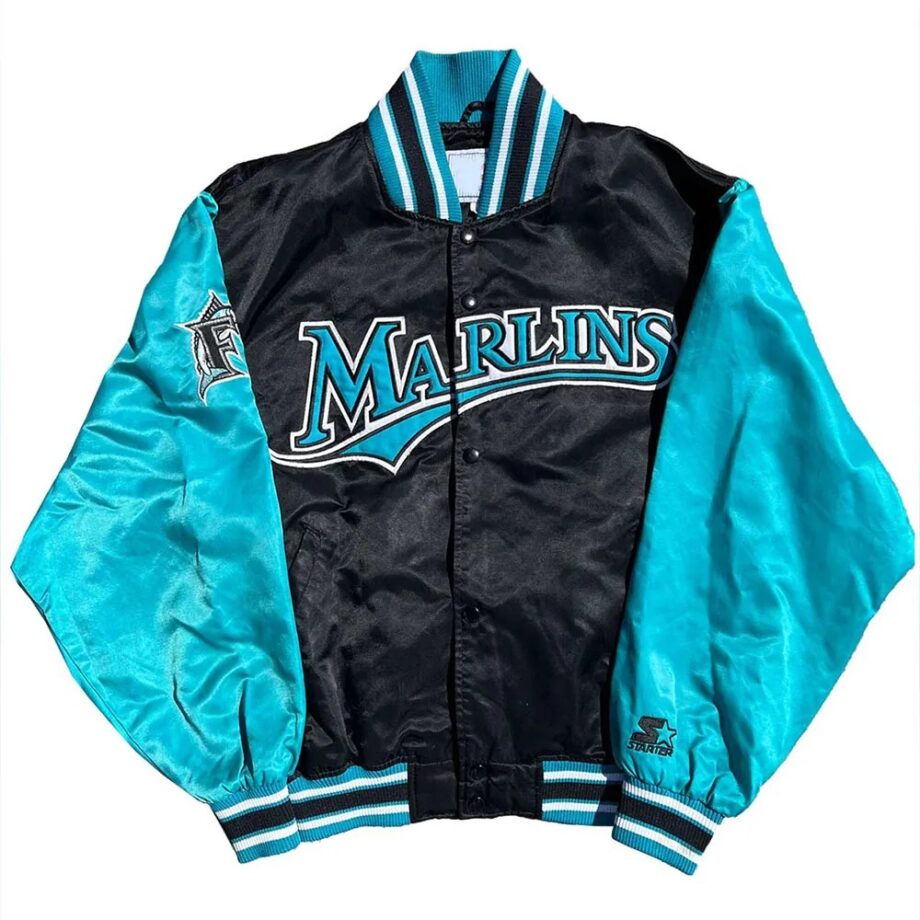 Florida Marlins Blue & Black Satin Jacket