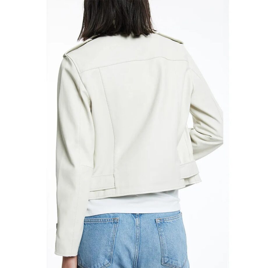 Gina Kirschenheiter Off White Leather Jacket