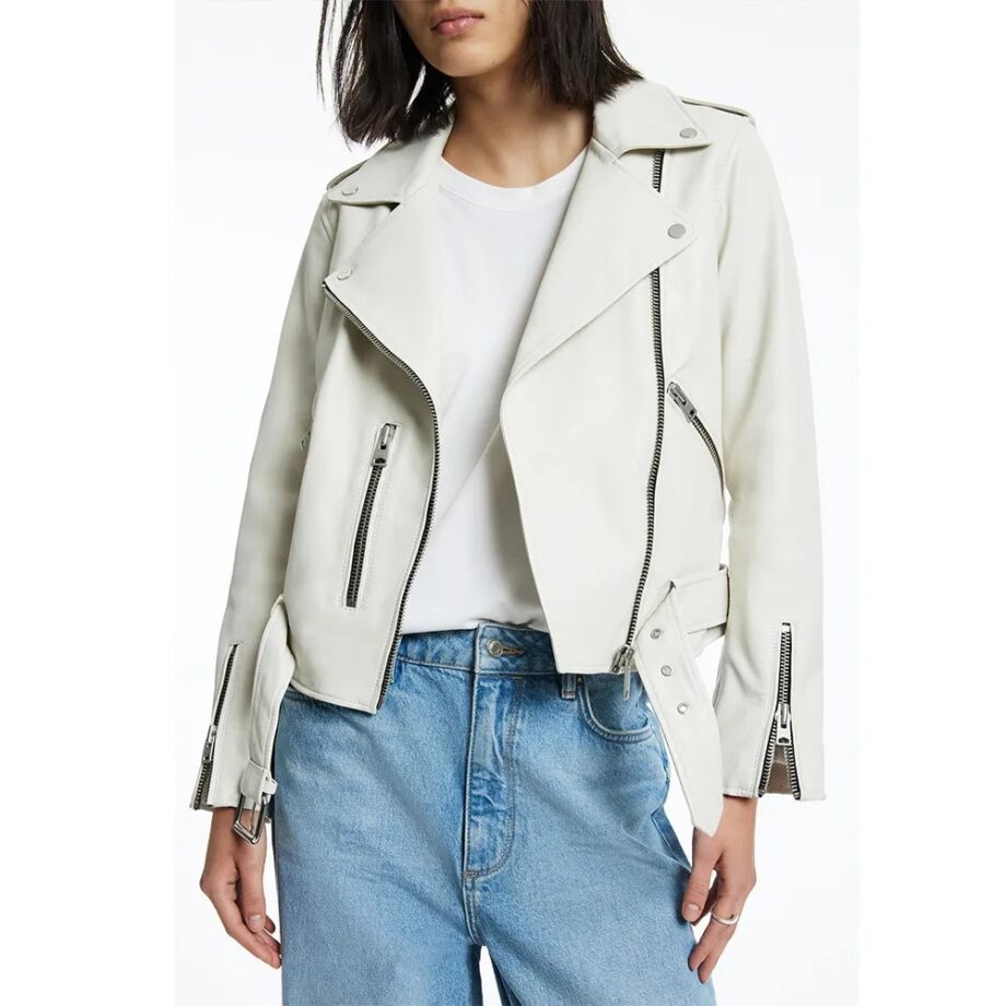 Gina Kirschenheiter Off White Leather Jacket