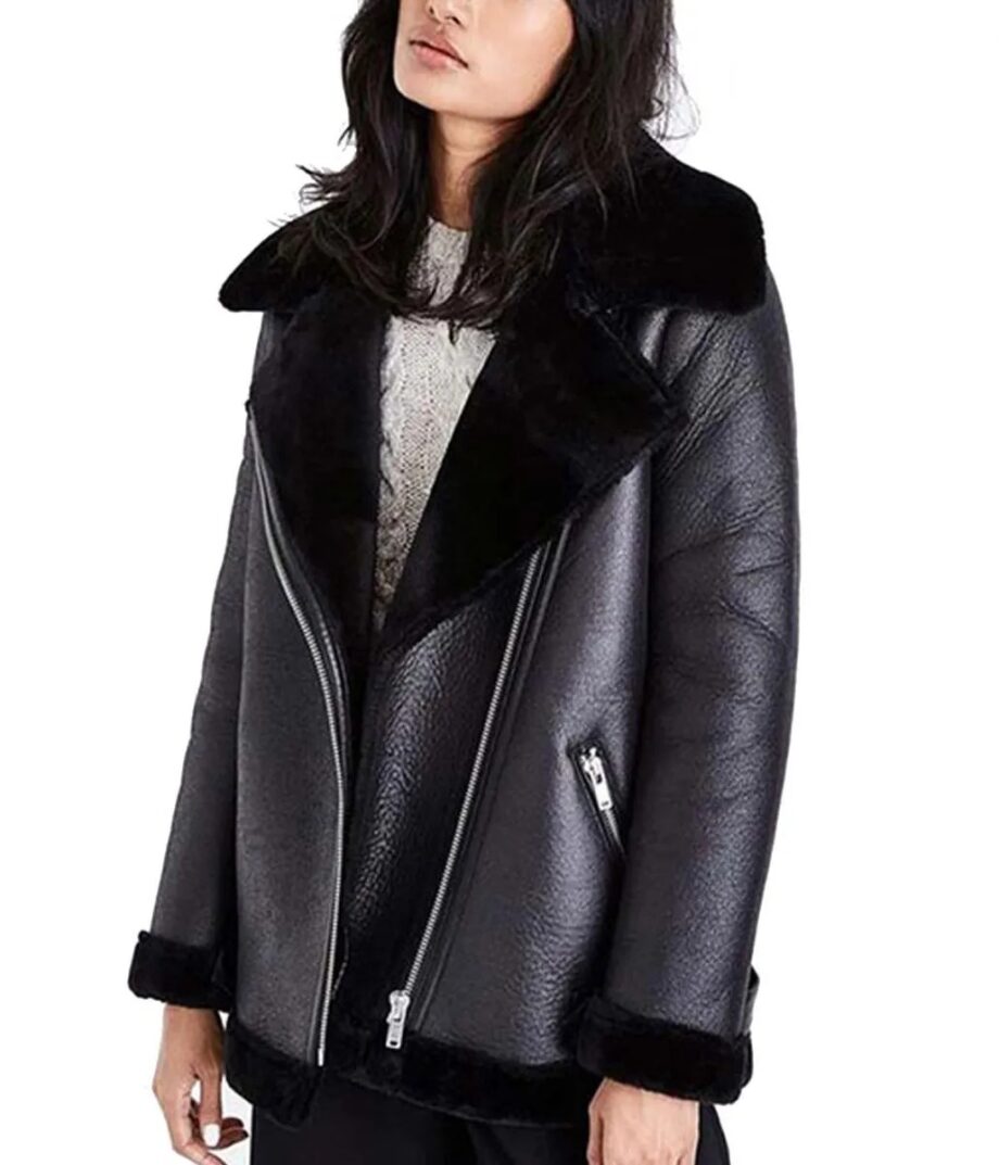 Nathalie Emmanuel Shearling Jacket