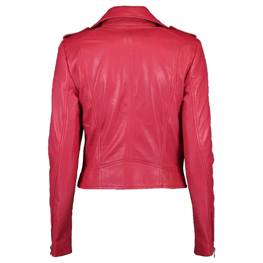 Hannah Brown Hot Pink Leather Jacket