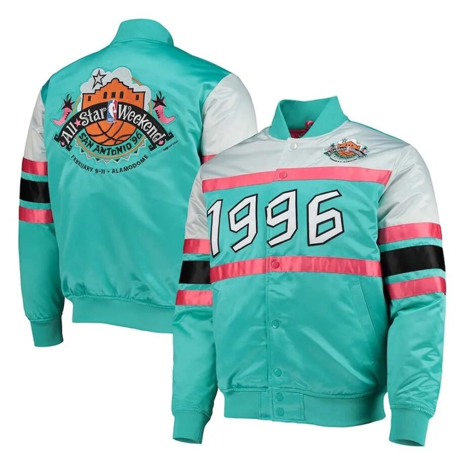 All-Star NBA Weekend 1996 Hardwood Classics Teal Satin Jacket