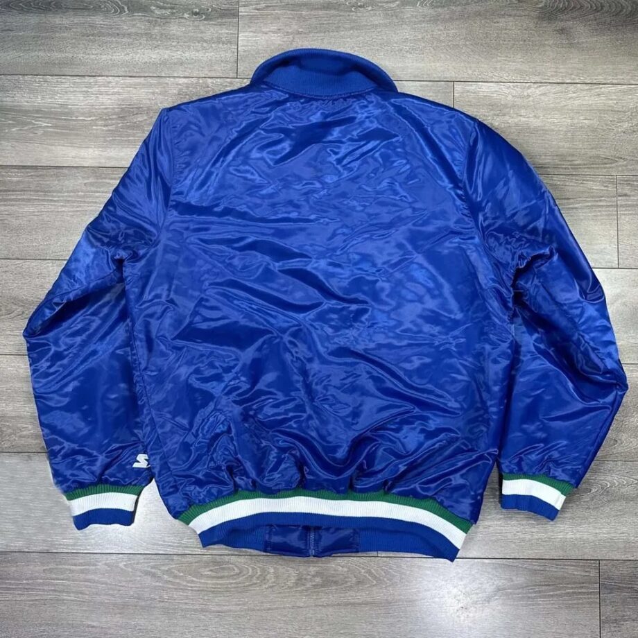 Hartford Whalers Blue Full-Zip Satin Jacket