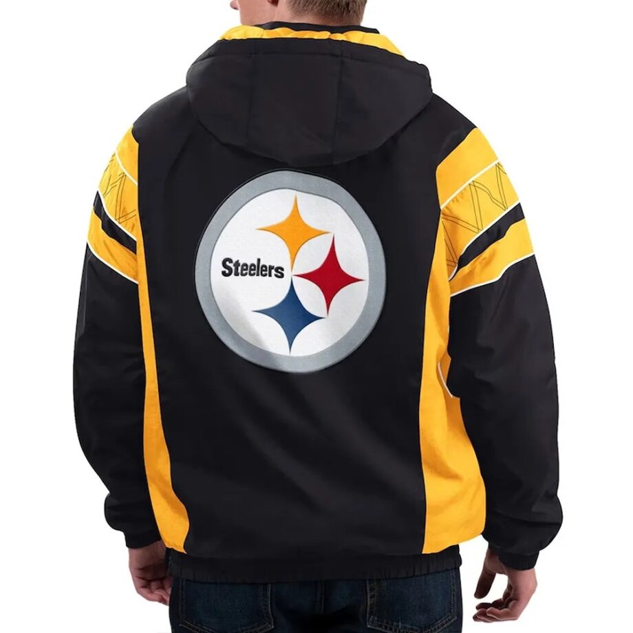 Pittsburgh Steelers Black Half-Zip Hoodie Jacket