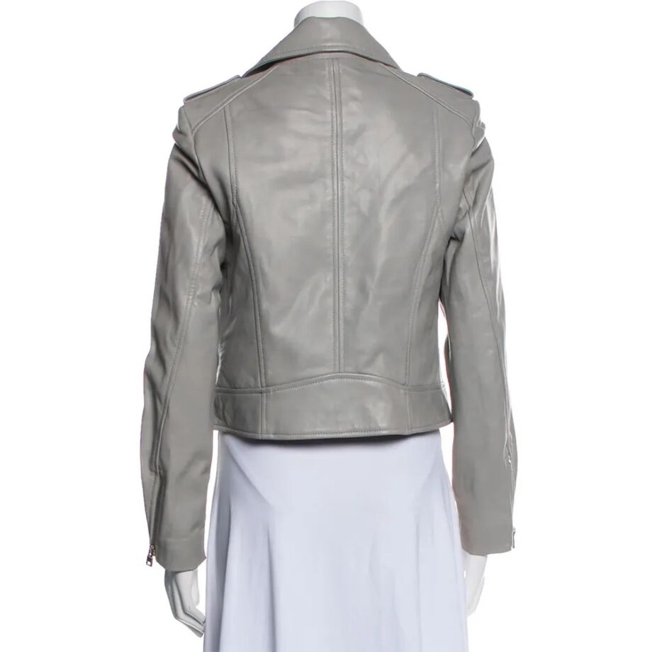 Becki Newton How I Met Your Mother Gray Leather Jacket
