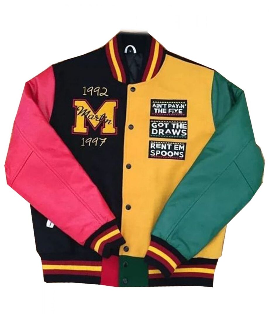 Hustle Man Tri Color Letterman Jacket