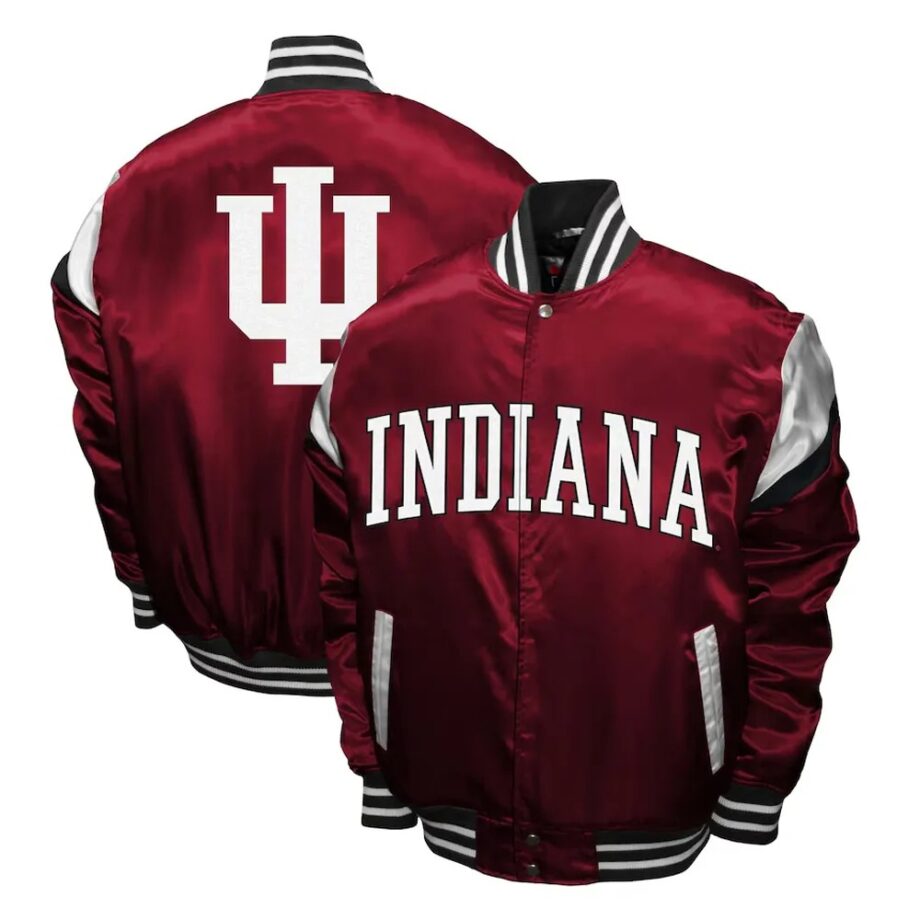 Indiana Hoosiers Power Burnt Red Satin Jacket